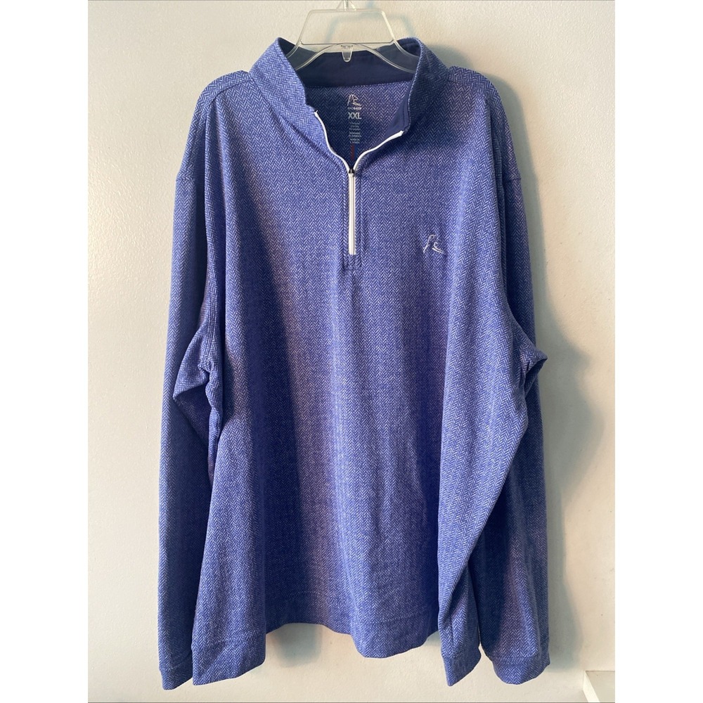 Rhoback 1/4 Zip Pullover Mens XXL Herringbone Jacquard Performance Long Sleeve
